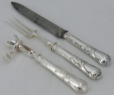 Ancien Service à Gigot En Métal Argenté - Pièce De Boucherie Vintage