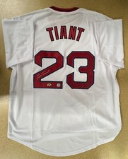 Luis Tiant SIGNED Boston Red Sox Jersey w/ Dave & Adams COA *sticker only*