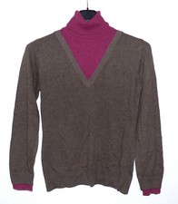 Odeon by Conley's Rollkragen Pullover, grau-braun mit pink, Gr. M 38 neu 2. Wahl