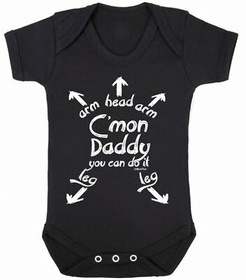 CMON DADDY You Can Do It lustig Jungen Mädchen Babygrow Weste Body Väter Tag VAD