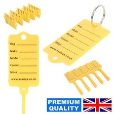 Car Keyrings Key Ring Traders Dealers Tags - Yellow Red Orange Blue Pink White