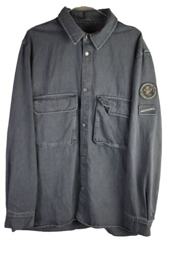 ZARA Blue Denim Long SLeeve Shirt size XL Mens Relaxed Fit Casual Outdoors