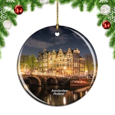 Netherlands Holland Amsterdam Bridge Christmas ornament city travel souvenir
