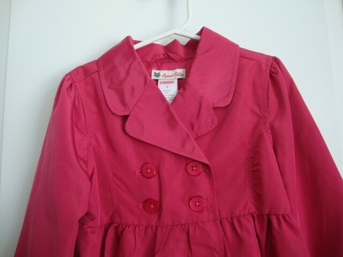 Gymboree CLASSROOM KITTY Pink Crop Short Trench Coat Jacket Blazer Girl Size 5 - Picture 3 of 12