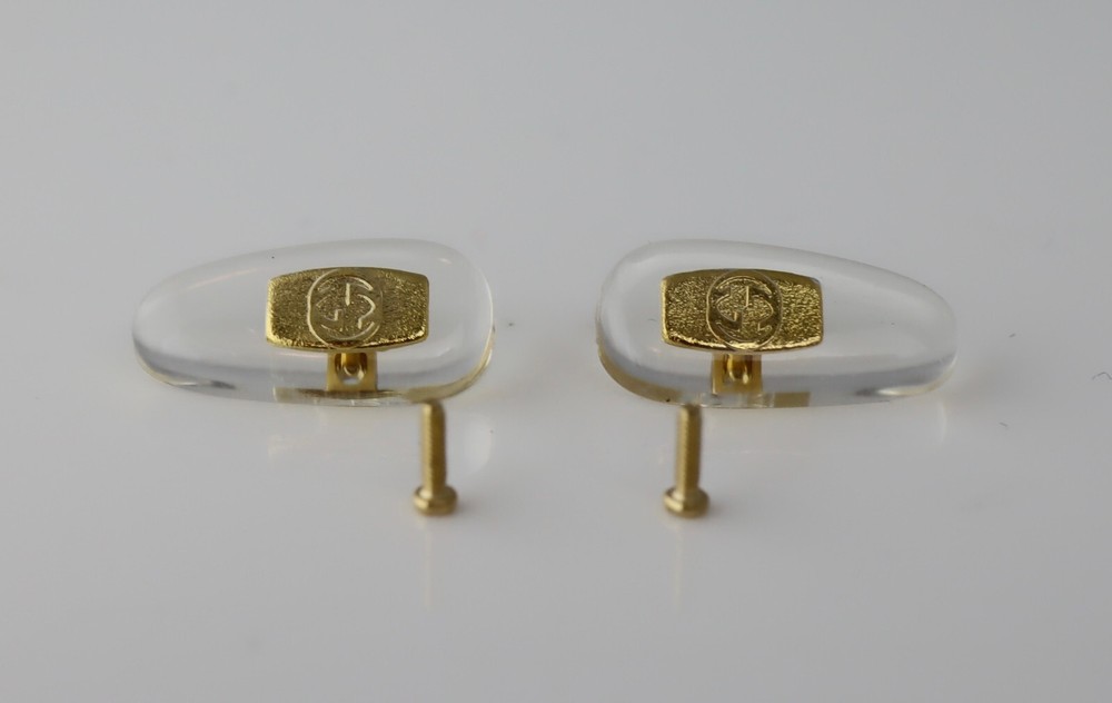 NEW Gold Gucci Replacement Silicone Nose Pads for Sunglasses Eyeglasses Screw-In