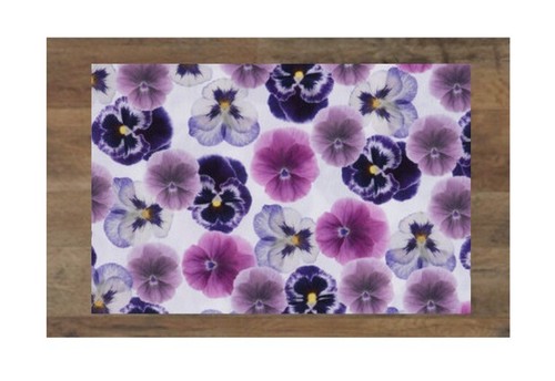 Pansies, Table Runner, Dresser Scarf, Unlined, Party Decoration, 42”L X 14”W - Picture 2 of 2
