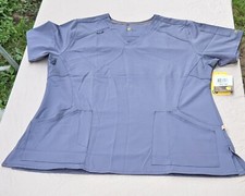 Carhartt FORCE Women's Multi-Pocket V-Neck Scrub Top style C12106 BLUE Large