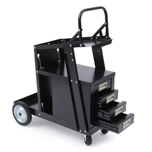 Welding Welder Cart MIG TIG ARC Plasma Cutter Tool Tank Storage 4 Drawer Cabinet - Picture 17 of 23