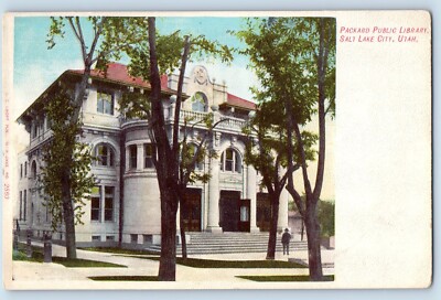 c1905 Salt Lake City Utah UT Vintage Postcard Packard Public Library Building