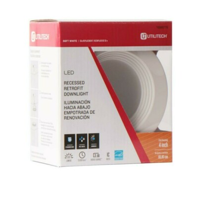 Intergrated LED 4 In 50 Watt Equivalent White Round Dimmable Recessed Lighting