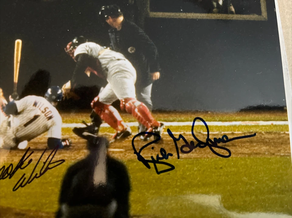 МУКИ УИЛСОН Боб Стэнли богатый немецкий 1986 подписанный 8 x 10 фото мировой серии сертификат подлинности - Изображение 3 из 4