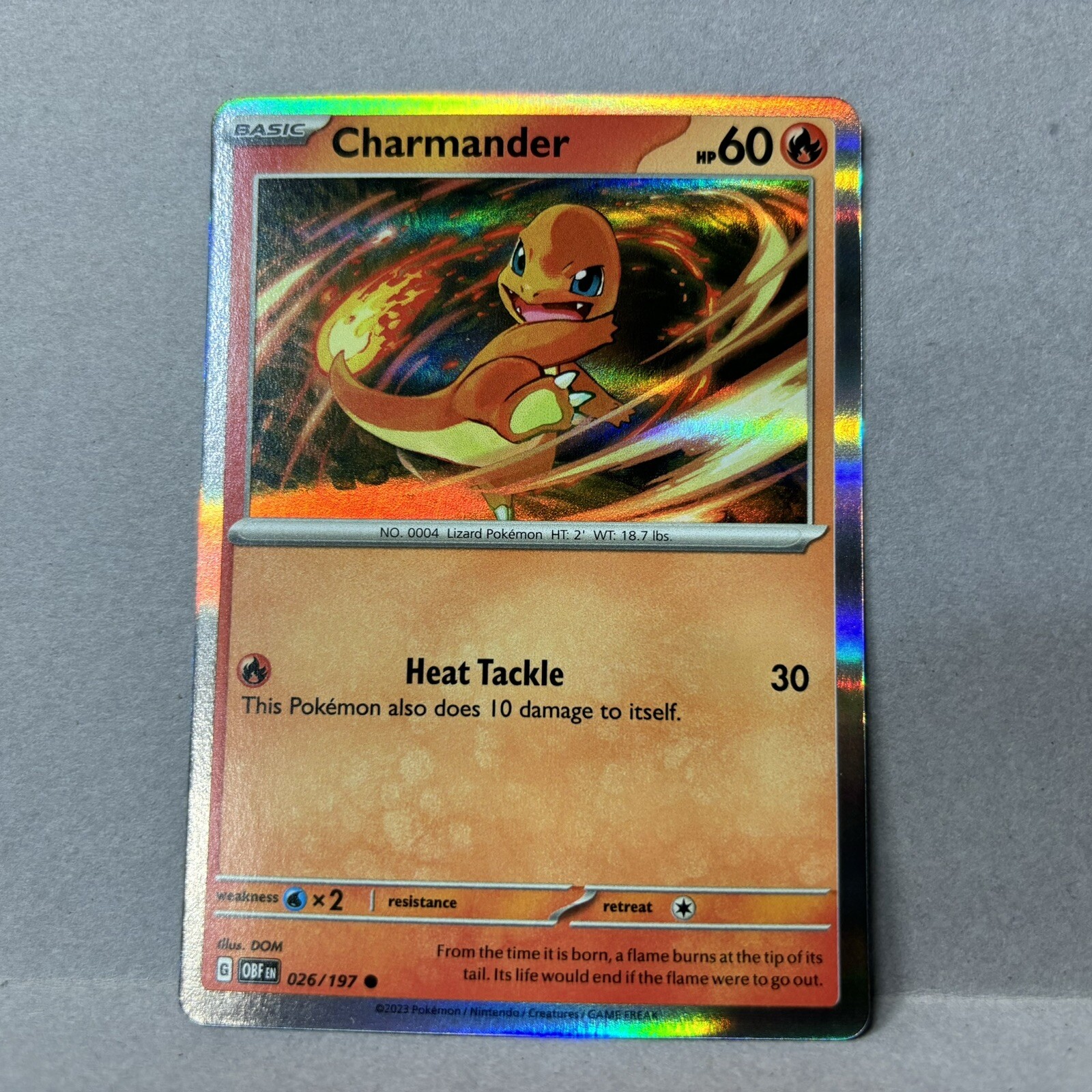 Pokemon Charmander 26/197 Holo Scarlet & Violet (Obsidian Flames)  LP