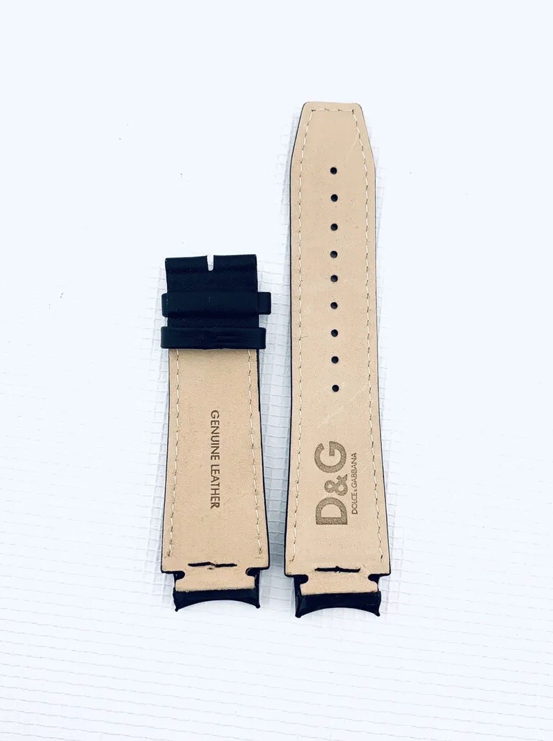 D&G WATCH STRAP , DW3719770097 , BLACK LEATHER , D&G STRAP