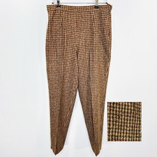 Vintage Pendleton Pants Women 14 Brown Red Plaid Preppy Academia Casual USA 90s