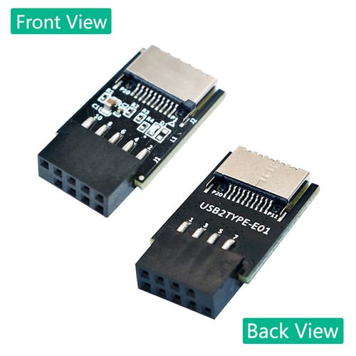 New USB 3.1 Front Panel Socket Key-A Type-E to USB 2.0 9Pin Header Male Adapter - Picture 3 of 6