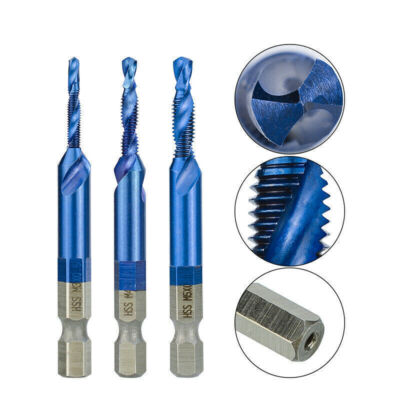 HSS Spiral Wasserhahn 1/4 Zoll Hex Shank m3-m10 6pcs/set Gewinde Metrisch Bohrer