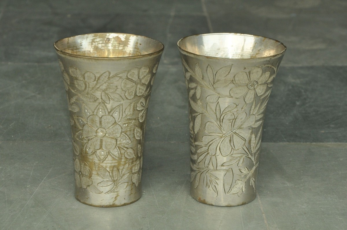 Vintage Lassi Cup - Nickel Plated Brass - Early 20th Century Vintage Lassi Cup - Nickel Plated Brass - Early 20th Century