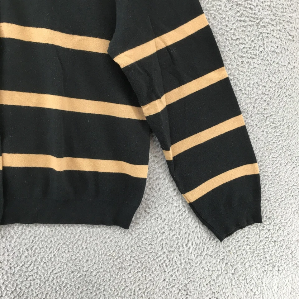 Suéter con botones Talbots para mujer grande de algodón negro amarillo manga larga informal Foto 3 de 4