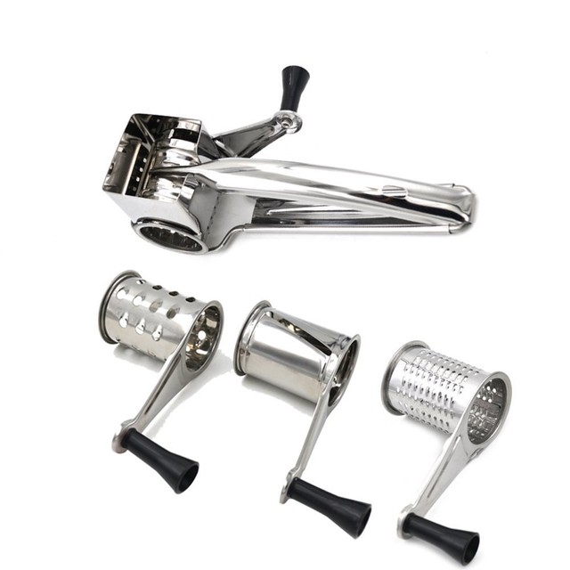 Stainless Steel Multi Purpose Rotary Cheese Nut Spice Grater Shredder 3