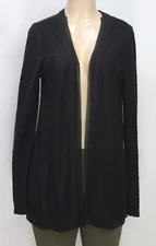 AB Studio Women's Open Front Cardigan Long Sleeve Black Size L