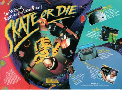 Commodore - Skate or Die - Electronic Arts -Original Magazine Ad -