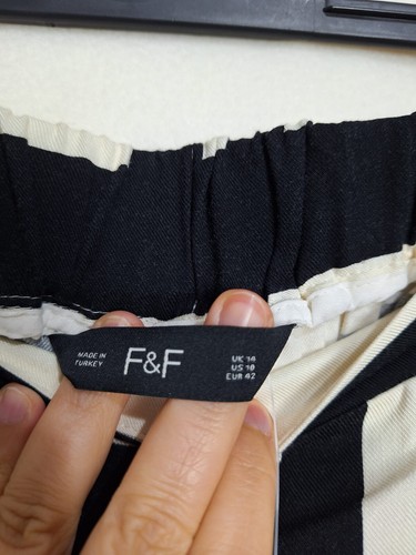 F&F Loose Pants Elastic Waist Trousers Womens Size 14 Geometric Printed - Picture 2 of 12