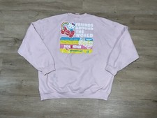 Women  s HELLO KITTY SANRIO PINK SWEATSHIRT Sz 2XL FRIENDS AROUND THE WORLD TOUR