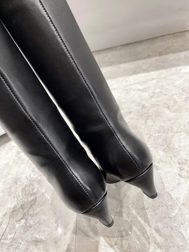 KHAITE Low Heel Square Head Leder Damen Stiefel, High Heel Kurz / Lang Stiefel - Bild 16 von 28