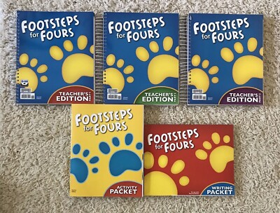 BJU Bob Jones FOOTSTEPS FOR FOURS Complete Set Student Activity Teacher Edition