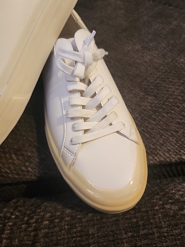 VINCE MENS FULTON RUBBER DIPPED IVORY LEATHER SNEAKER SIZE 9.5 M - Picture 15 of 22