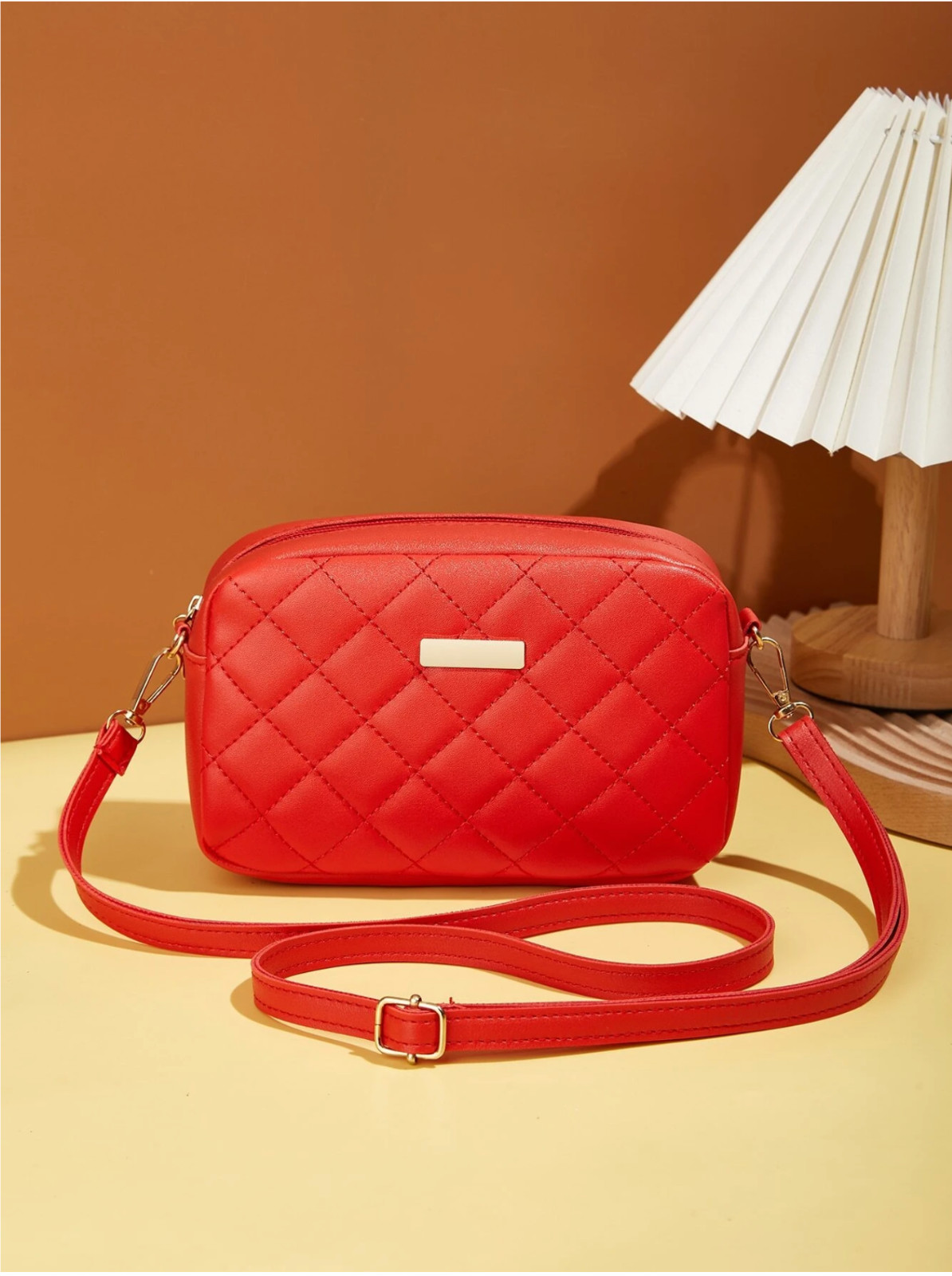 Mini Fashion Quilted Crossbody Bag Trendy PU Shoulder Bag Women's Casual Handbag
