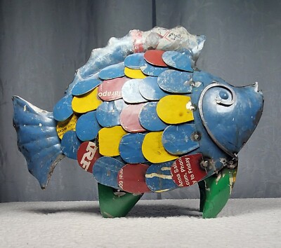 De Kulture Handcrafted Recycled Iron Fish 12'' × 15'' Fish Lovers 
