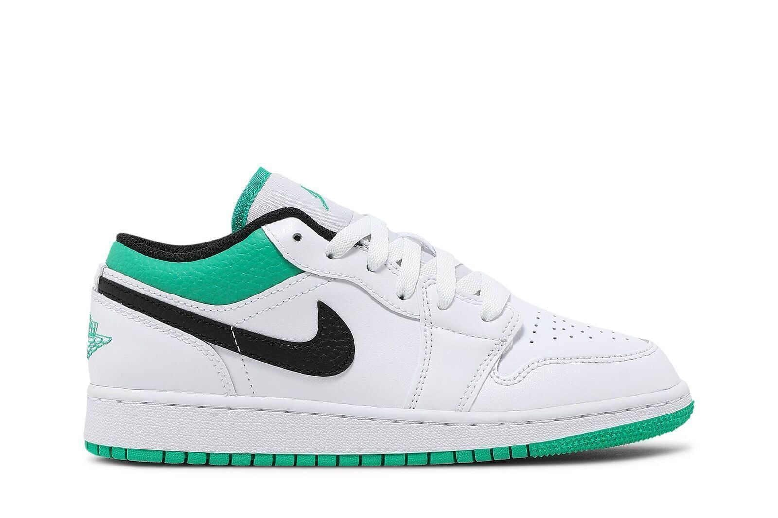 Детская обувь Air Jordan Air Jordan 1 Low GS White Lucky Green 553560-129