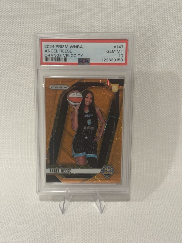 2024 Panini Prizm WNBA Angel Reese #147 Orange Velocity PSA 10