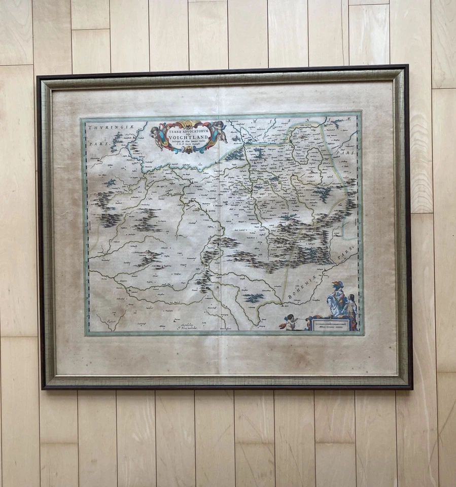 Original-Kupferstich Vogtlandkarte J. BLAEU (1571-1673) excudebat.