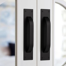 2 Pack Black Barn Door Gate Handle Aluminium Alloy Heavy Duty Hardware Pulls