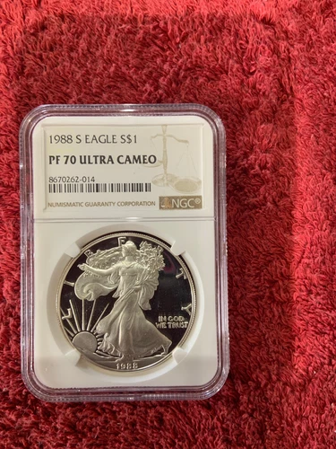 1988 S  Silver Eagle Proof ultra Cameo NGC PF70 Brown Label