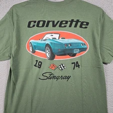 CORVETTE Shirt Mens Extra Large XL Green 1974 Stingray Vette Car Chevy GM NWT