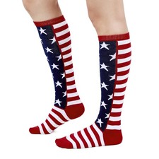 American Flag Knee High Socks for Women Usa Patriotic Stars Knee High Stockin...