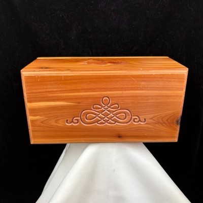 Vintage Carved Wooden Storage Box Pet Urn Stash Removable Bottom 8''x3.75''x4''