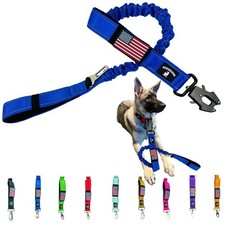 Heavy Duty Bungee Dog Leash - Shock Absorbing, Seat Belt Clip, Quick Release ...