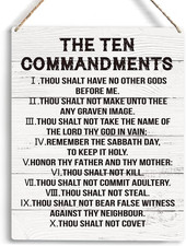 Inspirational Ten Commandments Wall Art,10 Commandments Wall Decor Poster, Chris