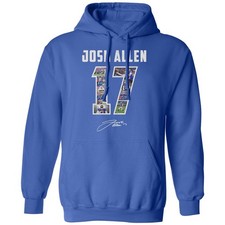 Collage 17 Josh Allen-Inspired Design - Buffalo Fans Unisex Hooded Sweatshirt