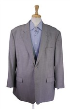 Oak Hill Blazer Gray Taupe Gingham Check 2-Btn Sportcoat Jacket 50 52 2XL