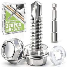 370PCS 8 3/4" Self Tapping Screws,410 Stainless Steel