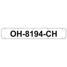 24 in. Boat Registration Plates,White (2-Piece)