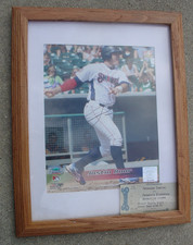 Framed Signed Justin Bour Auto Photo Tennessee Smokies Minor League Baseball