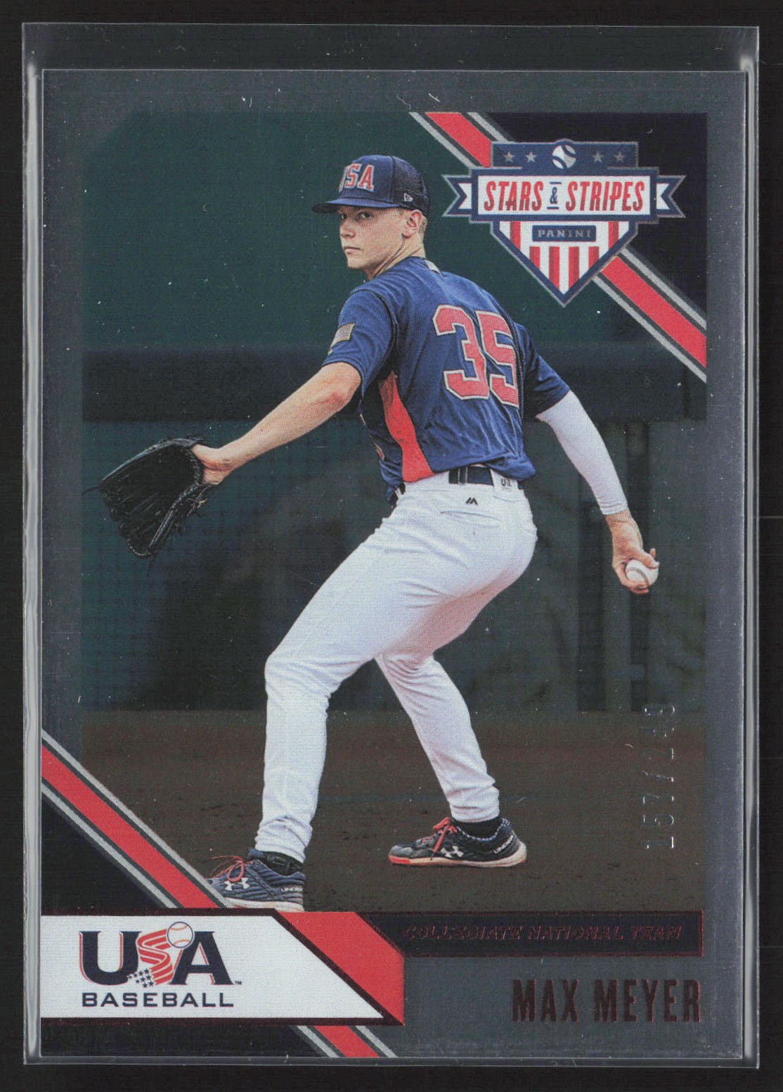 2020 Panini USA Baseball Stars & Stripes #85 Max Meyer Longevity Base Ruby #/249