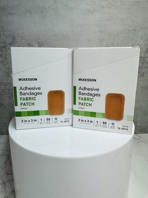 McKesson Adhesive Bandages, Sterile, Fabric Patch, 2 in x 3 in, 50 Count, 2 Pack