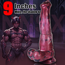 Fantasy Dildo 9Inch Monster Cock Dildo Thick Dong with Suction Cup Silicone Plug